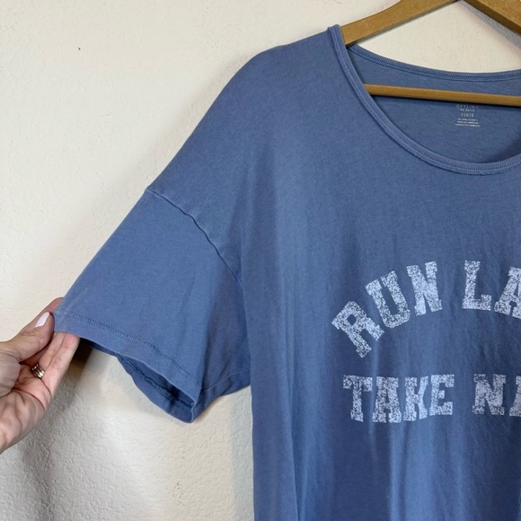 OFFLINE By Aerie Unstoppable Oversized T-Shirt Blue Run Laps Take Naps Size LG - Picture 3 of 13